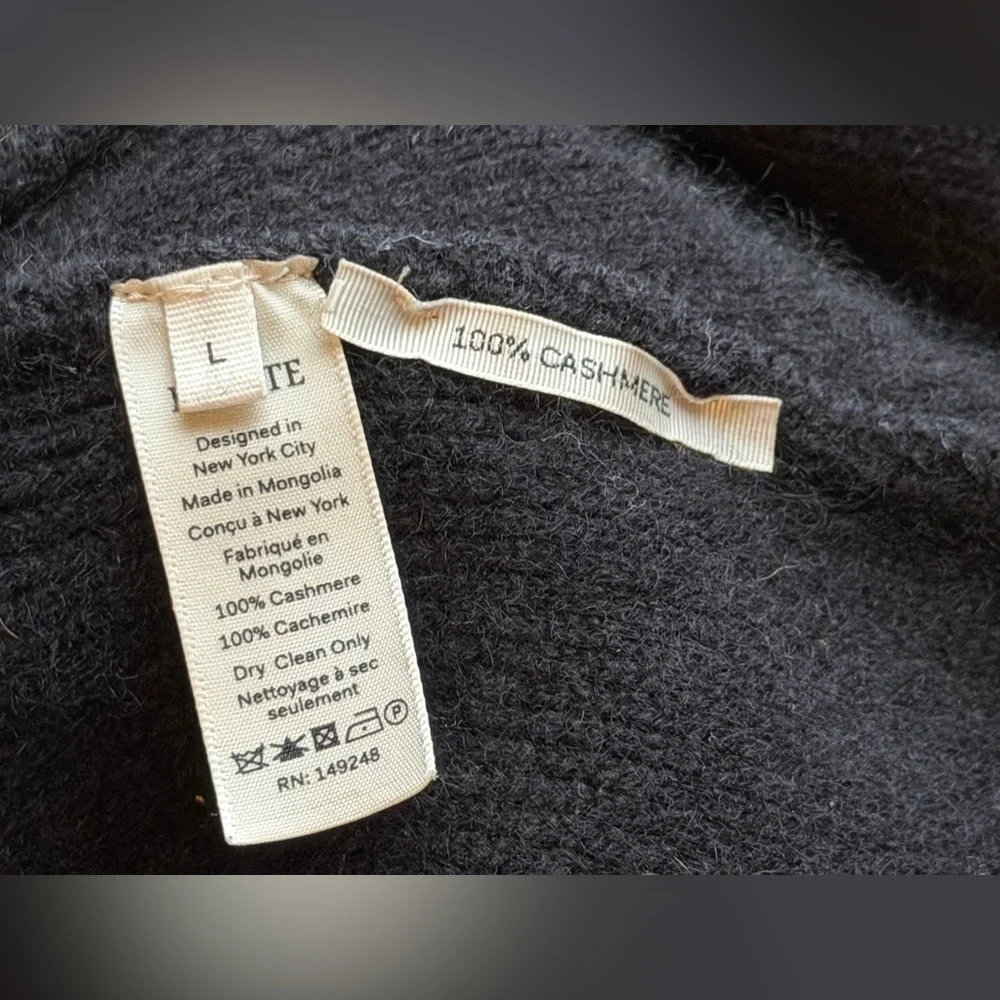 $2200 KHAITE Scarlet Cashmere Cardigan in Black - Size L - Picture 11 of 13